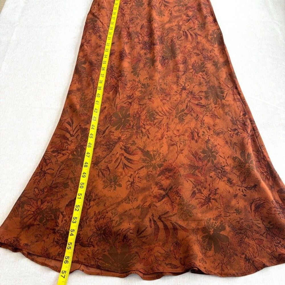 Vintage Laundry by Shelli Segal Rust Brown Floral Maxi Dress Sz 6 Dark Romantic - Picture 12 of 12